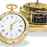 Taschenuhr: englische Doppelgehäuse-Spindeluhr mit Stunden-Selbstschlag, sog. Clockwatch, Henry Child London 1670-1696 - Foto 1