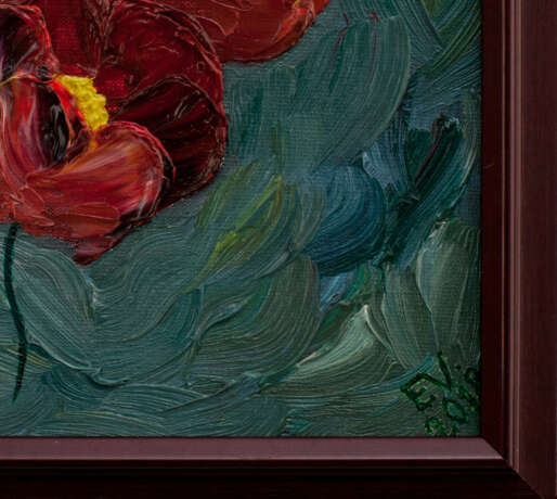 „Blumen“ Karton Ölfarbe Modern Landschaftsmalerei 2018 - Foto 3