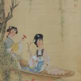 Chinese scroll water-based painting on silk. Seal: Wen Jin (文進). The turn of the 19th-20th centuries. Watercolor and gouache At the turn of 19th -20th century - photo 1