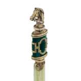 Faberge style horse head written knife Silver 88 guilloche enamel gilding 20th century - photo 3