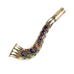 Cloisonne enamel silver mouthpiece. Russia, 1920s. 