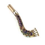 Cloisonne enamel silver mouthpiece. Russia 1920s. Gilding Early 20th century - photo 2