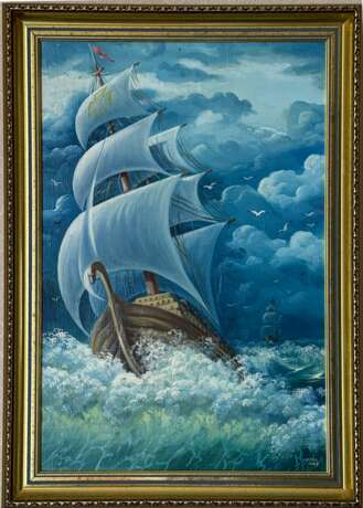 Картина № 126 Toile sur le sous-châssis Peinture à l'huile Réalisme Marine 2020 - photo 1