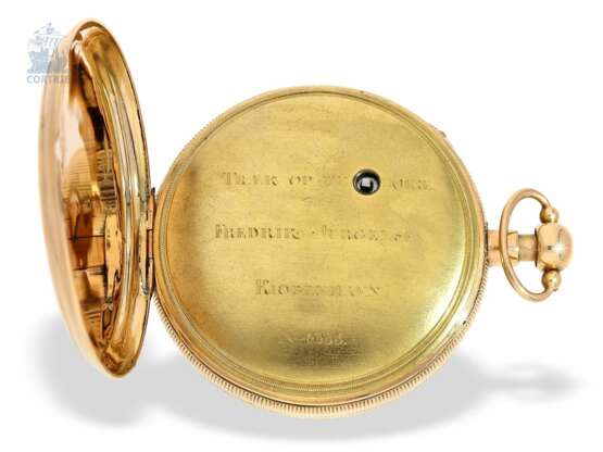 Taschenuhr: museale und technisch hochinteressante Taschenuhr, früheste bekannte Taschenuhr von Frederik Jürgensen Copenhagen No.4033, ca.1813 - Foto 2