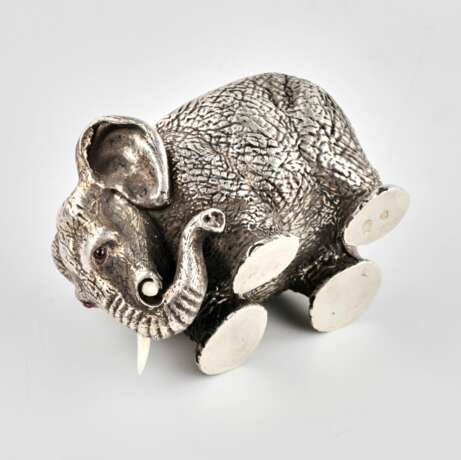 &Eacute;lephant sali&egrave;re en argent. Silber 88 20th century - Foto 3