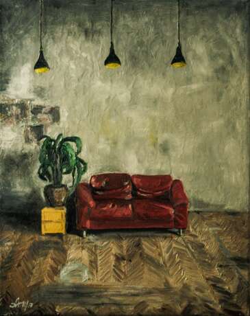 „Couch“ Leinwand Ölfarbe Impressionismus Alltagsleben 2016 - Foto 1
