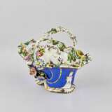 Porcelain vase-basket with molded flowers. Porcelain Romanticism 19th century - photo 6