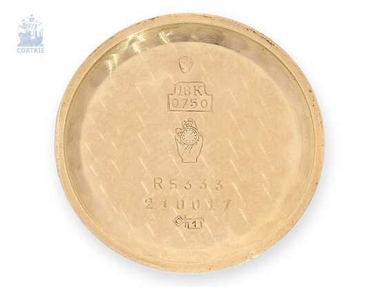 Armbanduhr: nahezu ungetragene, sehr seltene Movado Herrenuhr in 18K Roségold mit Sonderzifferblatt aus massiv 18K Roségold, ca. 1955 - Foto 4