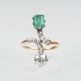 Jugendstil Diamant-Smaragd-Ring - фото 1