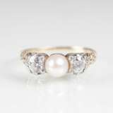 Jugendstil Diamant-Perl-Ring - фото 1