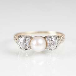 Jugendstil Diamant-Perl-Ring
