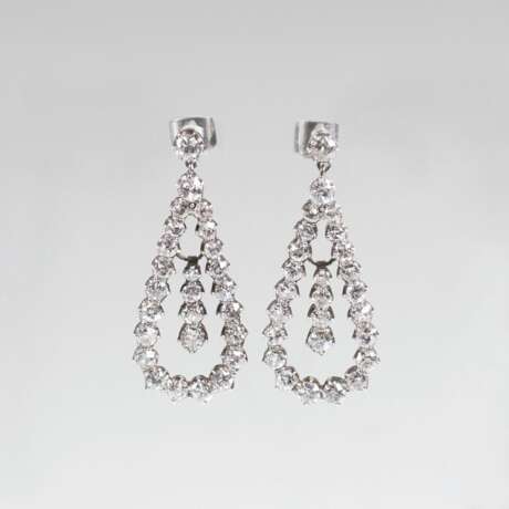 Paar Ohrhänger mit Altschliffdiamanten - photo 1