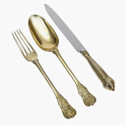 A three-piece travel cutlery set