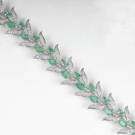 Smaragd-Brillant-Armband im floralen Vintage-Design - Foto 1