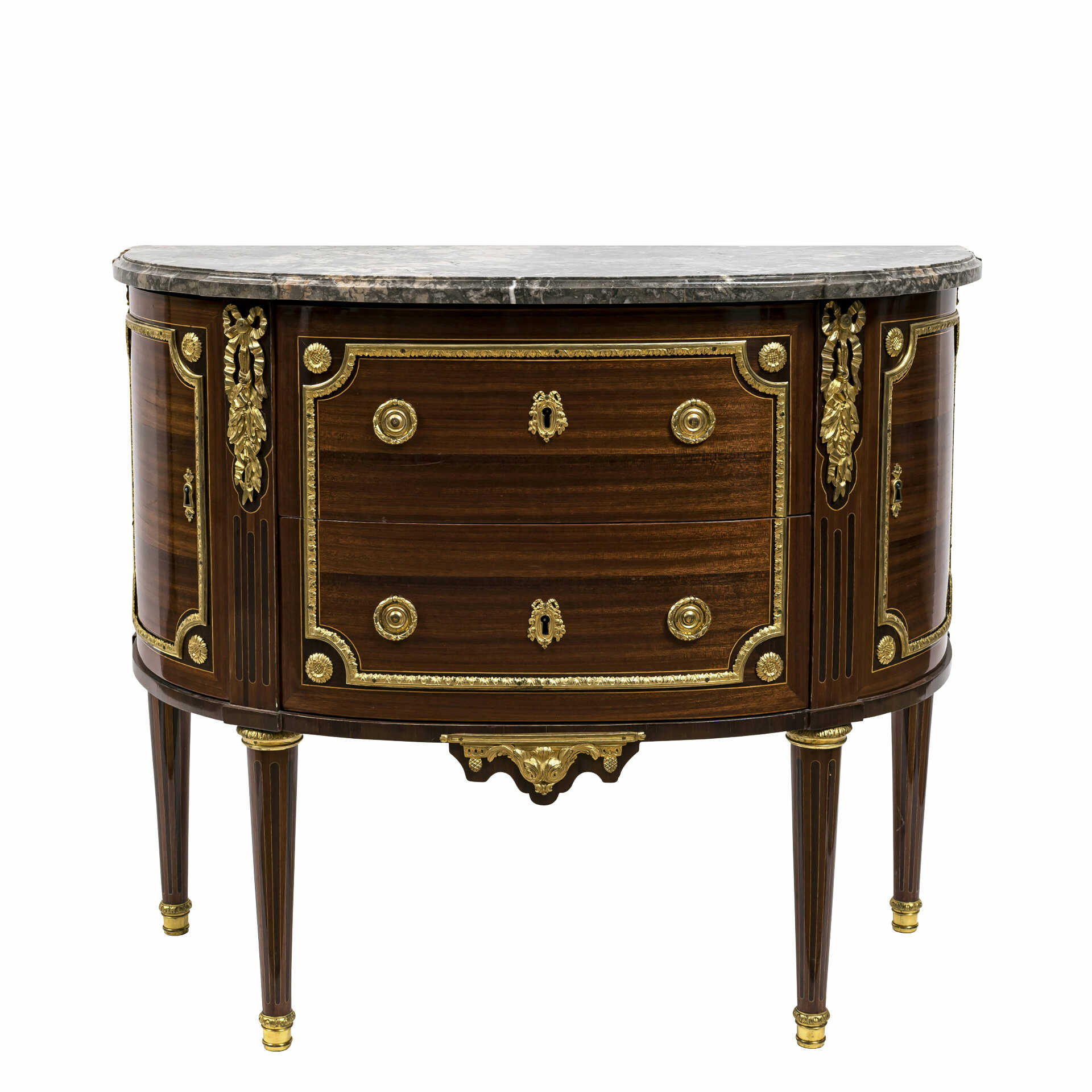 A demilune commode