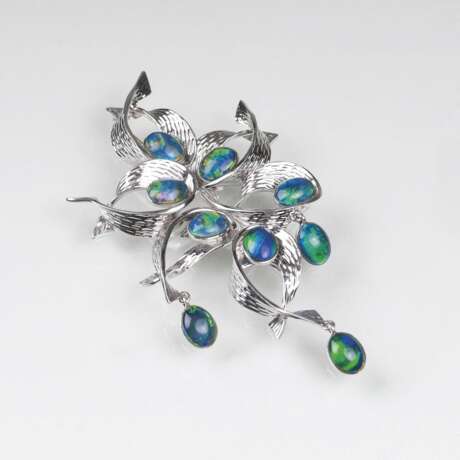 Opal-Brosche 'Blütenbouquet' - Foto 1