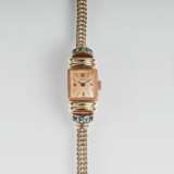 Art-déco Damen-Armbanduhr mit Turmalin-Besatz von Herwalt - photo 1