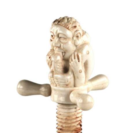 The rarest erotic bone corkscrew of the 1920 century. Bone Eclecticism 19th century - photo 7