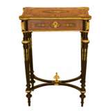 A lovely inlaid wood dressing table with gilded bronze. France late 19th century. Gilded bronze Napoleon III Late 19th century - photo 2