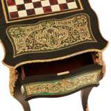  Table de jeu d`&eacute;checs de style Boulle compl&eacute;t&eacute;e de pi&egrave;ces en os. France. 19&egrave;me si&egrave;cle. Messing Boulle 19th century - Foto 8