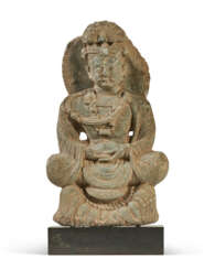 A GREEN SCHIST FIGURE OF A BODHISATTVA