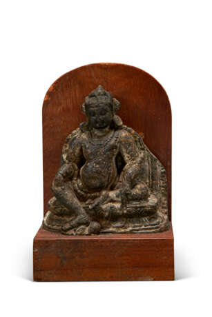 A BLACK STONE FIGURE OF JAMBHALA - photo 1