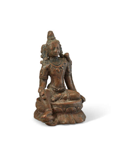 A RARE COPPER FIGURE OF MANJUSHRI - photo 4