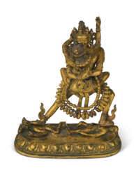 A GILT-BRONZE FIGURE OF CHAKRASAMVARA