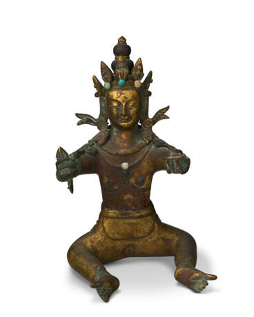 A GILT-BRONZE FIGURE OF A BODHISATTVA - photo 1