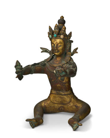 A GILT-BRONZE FIGURE OF A BODHISATTVA - Foto 2