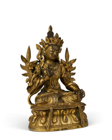 A GILT-BRONZE FIGURE OF A BODHISATTVA - Foto 2