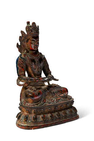 A BRONZE FIGURE OF AMITAYUS - фото 3