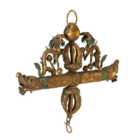 A GILT-BRONZE REPOUSSE RITUAL HANGING IMPLEMENT - photo 2