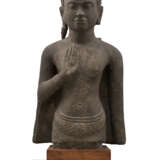 A GREY SANDSTONE BUST OF BUDDHA SHAKYAMUNI - photo 2