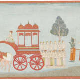 AN ILLUSTRATION FROM A RAMAYANA SERIES: RAMA, SITA AND LAKSHMANA ARRIVE AT THEIR CHARIOT - Foto 1