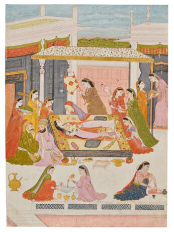 A PAINTING OF A BIRTH SCENE - photo 1