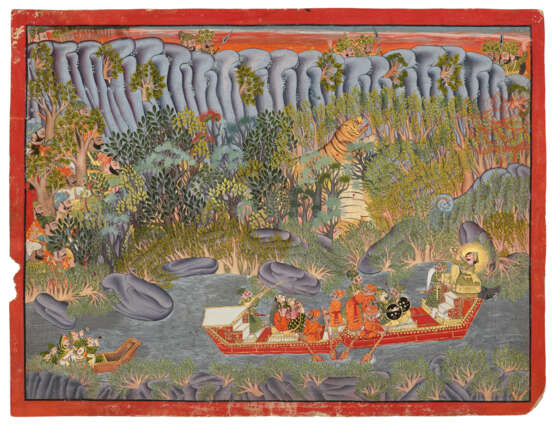 A PAINTING OF MAHARAO RAM SINGH II ON AN AQUATIC TIGER HUNT - фото 2