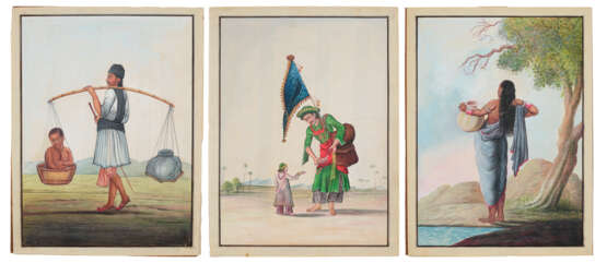 A GROUP OF THREE WATERCOLORS DEPICTING TRADESPEOPLE - photo 1