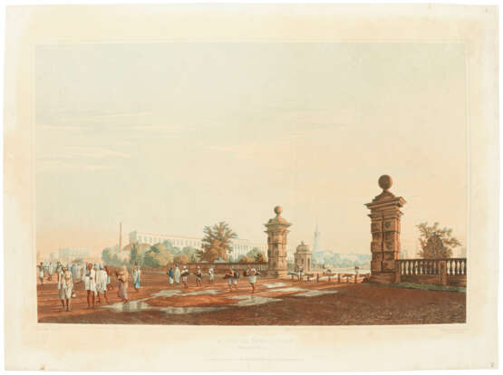 FOUR HAND COLORED AQUATINTS: A View of the Town Hall (1825); A View from the Esplanade Row from Chouringee Road (1824); A View of the Scotch Church from the Gate of Tank Square (1825); A View of the Tank Square from the West (1824) - photo 5