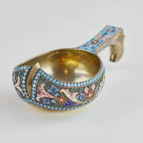 Russian silver kovsh Silver 84 Cloisonné enamel Gilding Neo-Russian At the turn of 19th -20th century - photo 5