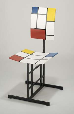 Stuhl im Stile der Malerei von Piet Mondrian - Foto 2