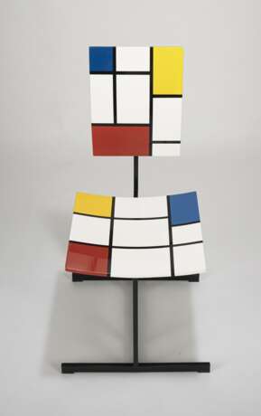 Stuhl im Stile der Malerei von Piet Mondrian - Foto 7