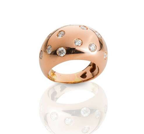 Rosegold-Ring mit Brillanten, - Foto 1