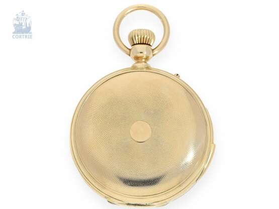 Taschenuhr: frühe und hochfeine Goldsavonnette mit Minutenrepetition, vermutlich Louis Audemars Kaliber, um 1875 - фото 5
