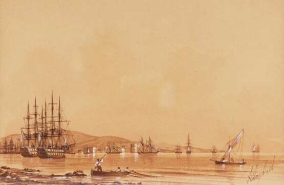 Ivan Aivazovsky. Aquarelle. Port de Crim&eacute;e. 1817-1900 Wash and watercolor on paper realism 19th century - Foto 2