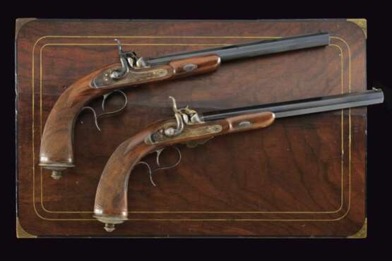 A pair of dueling pistols from the court gunsmith of Nicholas I - Bertrand. Saint Petersburg. Mid-19th century. Wood metal Mid-19th century - photo 14