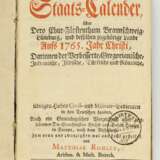 Staats-Calender 1765, - Foto 1