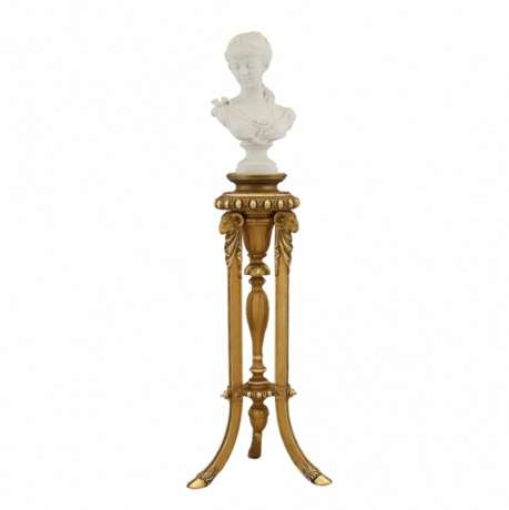 Piedestal colonne Wood Plaster Gilding 19th century - photo 4