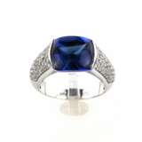 18K white gold ring with diamonds and tanzanite. Diamonds 21th century - photo 2