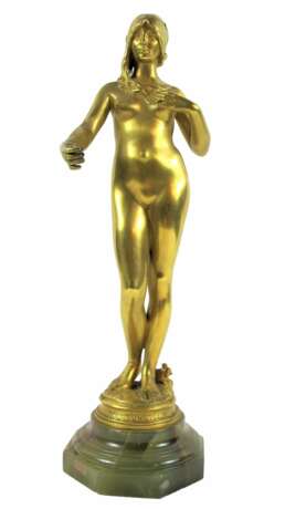 Antonin Carl&egrave;s (1851-1919) &ldquo;Youth&rdquo; Gilt Bronze Sculpture Bronze onyx Art Nouveau Late 19th century - photo 1